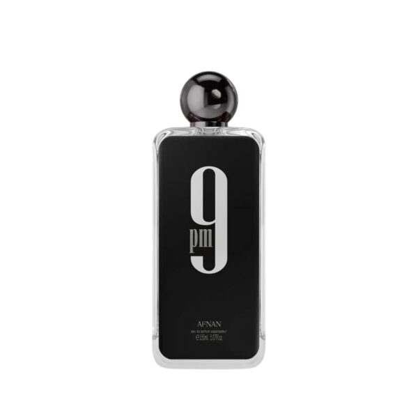 Afnan 9PM: aroma nocturno, dulce y seductor con manzana, vainilla y ámbar. Ideal para destacar y conquistar con estilo.
